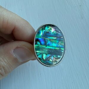 Free People Abalone Shell Silver Ring